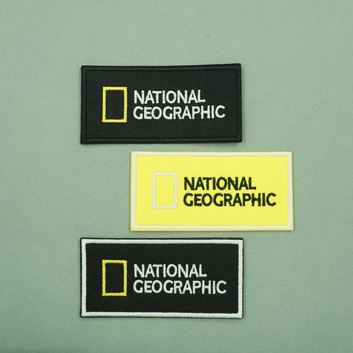 美国地理杂志刺绣布贴魔术贴章标志补丁贴缝制装饰自粘款破洞修复