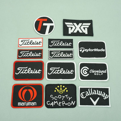 高尔夫潮牌魔术贴章标志 刺绣布贴魔术贴 衣服背包缝制补丁贴装