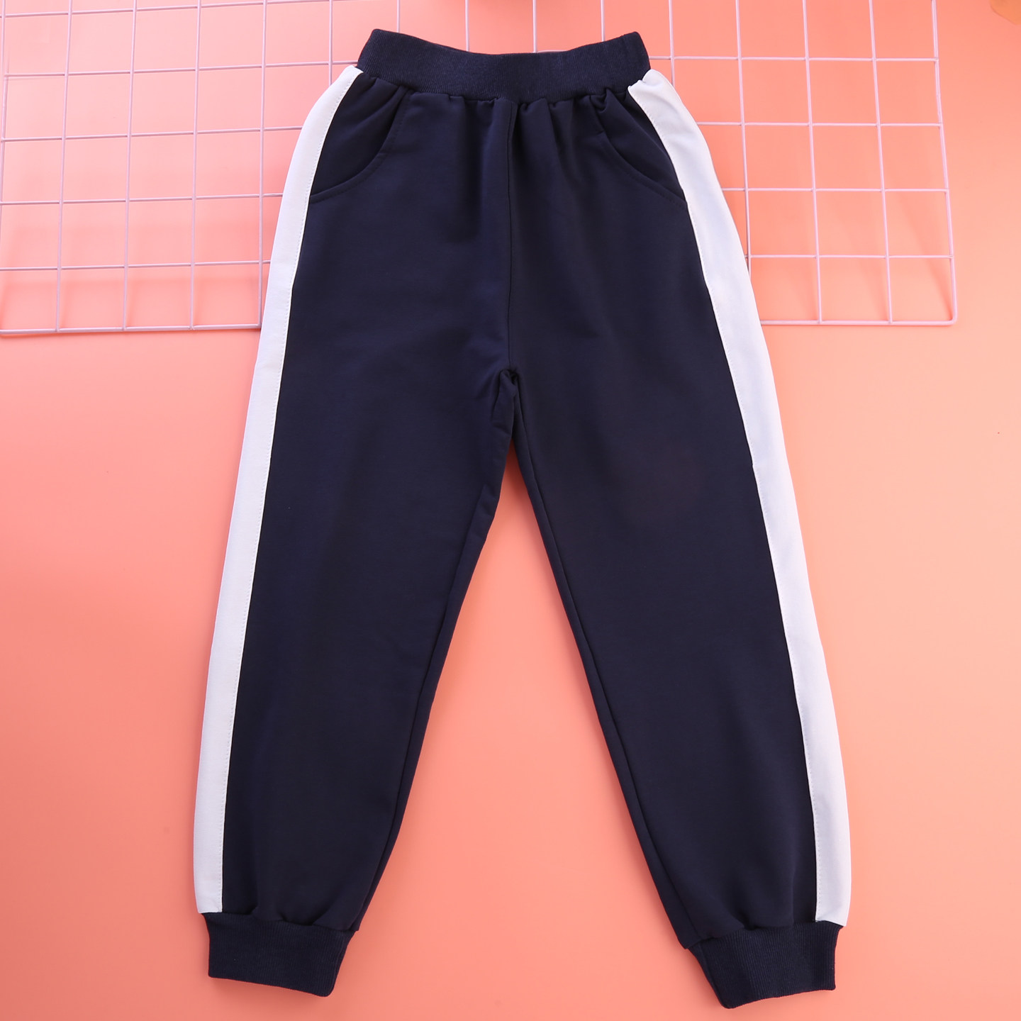 校服裤子小学生校服裤秋冬款长裤儿童班服宽白杠班园服春秋棉校裤