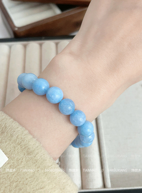 蓝色水晶手链女款轻奢