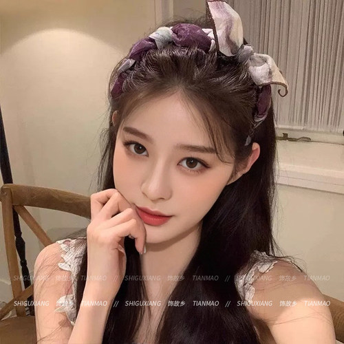 复古编织蝴蝶结齿梳发箍女