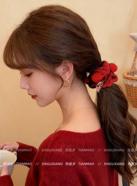 红色锦鲤发圈扎头发橡皮筋头绳
