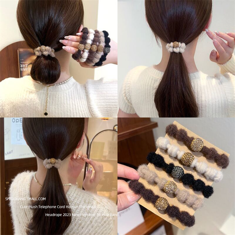 秋冬美拉德毛绒发圈头饰