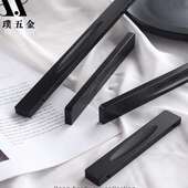 极简柜门拉手现代简约黑色铝合金柜子衣柜橱柜加长北欧抽屉把手