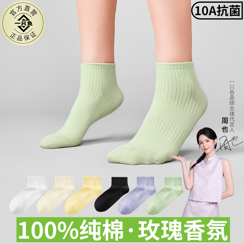 【100%棉】一只鱼女袜子抗菌防臭