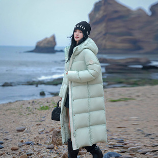 东北长白山加厚中长款羽绒服女哈尔滨雪乡超厚防寒旅游保暖装备冬