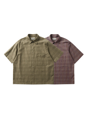 INTERPLAY 复古格纹短袖衬衫