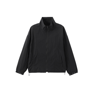 INTERPLAY 防泼水微皱立领夹克