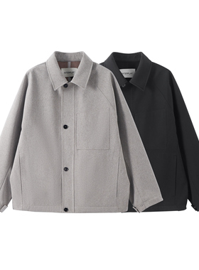 INTERPLAY 亚麻肌理复合绒大衣