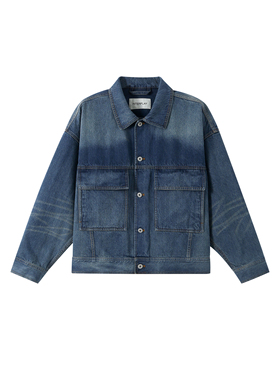 INTERPALY 水洗廓形牛仔夹克外套