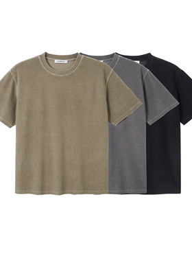 INTERPLAY “透气毛巾料”水洗成衣染色短袖T恤