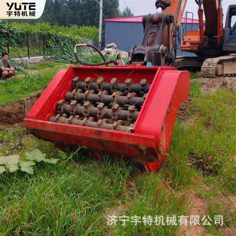 挖机筛分斗建筑垃圾高频率振动筛网斗多功能小型脱水筛设备