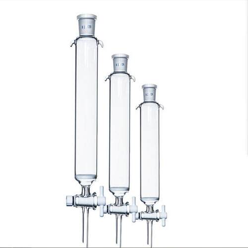 上海达丰具标口砂芯四氟阀门玻璃层析柱40*400/24