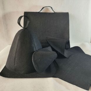 桑拿帽套装汗蒸用品毛毡防滑拖鞋收纳帽隔热吸水