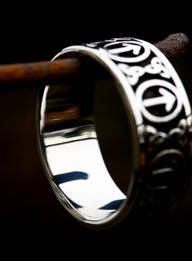 钢铁战士复古维京凯尔特结不锈钢戒指 欧美时尚简约钛钢指环首饰