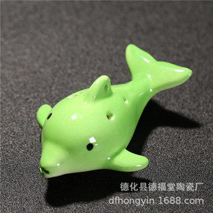 大海豚六孔陶笛卡通6孔中音c调瓷笛旅游产品陶音中音c调陶笛