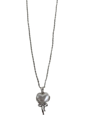 珍珠爱心魔法棒吊坠项链女可爱轻奢饰品镶钻锁骨链简约百搭颈链潮