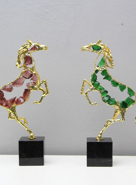 现代轻奢创意镂空骏马摆件办公室客厅玄关电视柜酒柜书柜装饰摆设