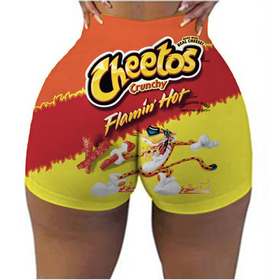 Leisure 3D printed tight pants        休闲3D印花紧身包臀短裤