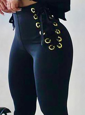 New high-waisted strap-on pencil pants  新款高腰系带铅笔裤女