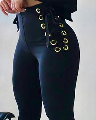 New high-waisted strap-on pencil pants  新款高腰系带铅笔裤女