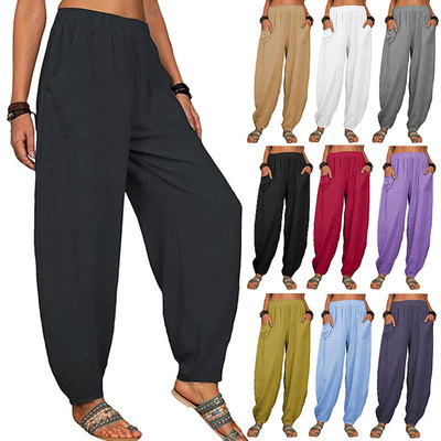 Casual loose pocket harun pants woman   休闲宽松口袋哈伦裤女