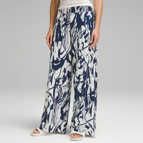 Casual printed loose sporty trousers女士休闲印花宽松运动长裤