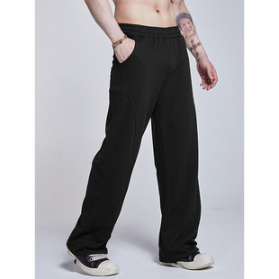 健身百搭纯色垂感运动裤 秋冬新款 男通勤宽松休闲卫裤 休闲裤 美式