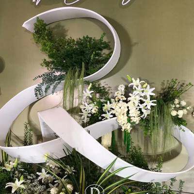 婚庆阳光板自由曲线波浪弧形螺旋百变弹力布造型婚礼布置道具吊顶