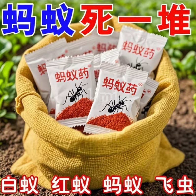 超值100袋】蚂蚁药家用一窝全窝灭杀蚁饵剂室内菜地黑蚂蚁除粉剂
