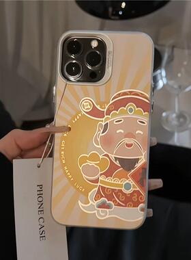 新中式财神爷手机壳适用iPhone16新款苹果15promax磨砂小米15/14软壳红米note14情侣mate70/60软壳magic6情侣