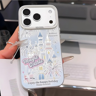 80ins风findX9 红米K90 X8可爱vivox300ins风华为Mate80软壳 16肤感磨砂小米17新款 烟花城堡手机壳适用苹果17