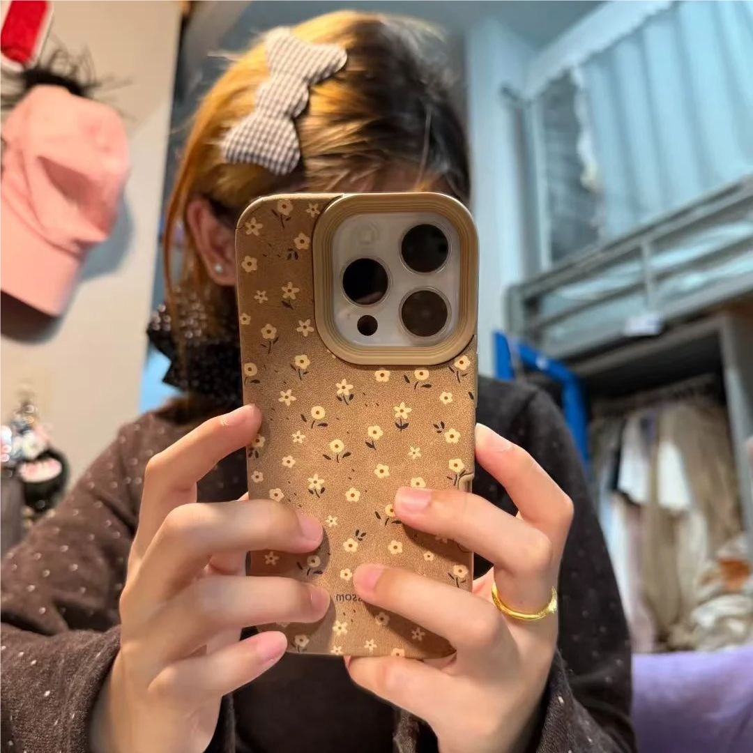 美拉德小碎花手机壳适用iPhone17新款苹果16promax翻毛皮小米17/15复古华为pura80软壳mate70/60女款红米K90,3C数码配件,手机保护套/壳,淘宝优惠券,粉丝福利购,淘宝优惠卷