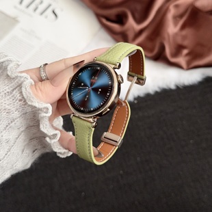 适用华为gt5pro手表表带watch4pro男女士新款gt3荔枝纹gt4小蛮腰watch5磁吸扣gt6高级感fit4系列女款buds腕带