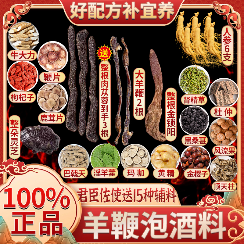 寻印记泡酒的材料正品肉苁蓉人参黄精鹿茸锁阳枸杞中药材传统配方
