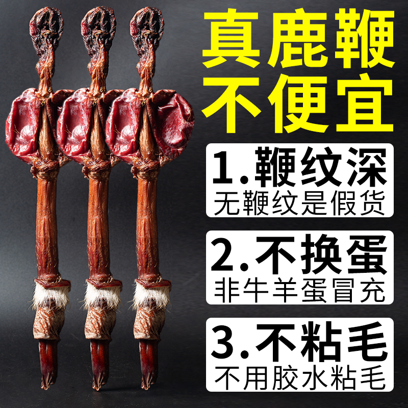 梅花鹿鞭干整根正品鹿鞭整枝泡酒药材男成年壮鹿养生专用人参配方