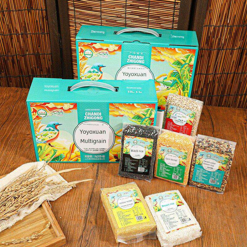 鹤来香悠选五谷杂粮礼盒250g*6袋黄小米黑米糯米大麦仁七色糙米