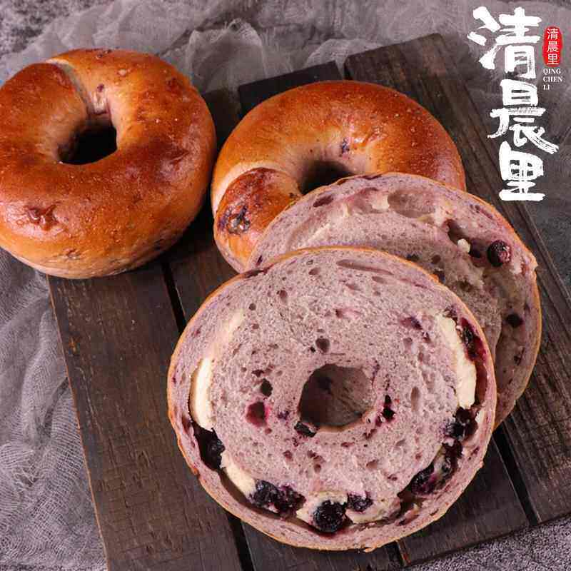 无蔗糖布朗尼桑葚莓果贝果面包早餐代餐零食品解馋健身轻食饱腹