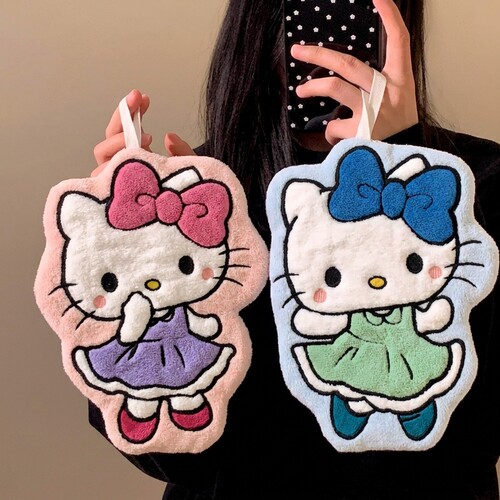 可爱凯蒂猫擦手巾挂式抹手毛巾