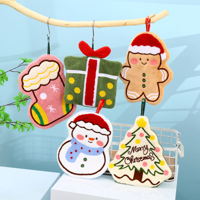 圣诞擦手毛巾挂式高颜值擦手布