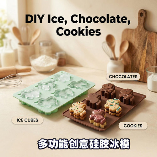 小马硅胶冰格冰块模具家用食品级