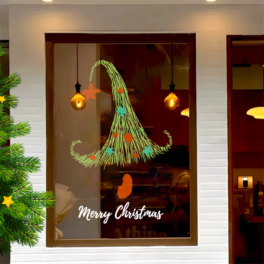 圣诞节装饰静电贴christmas窗贴
