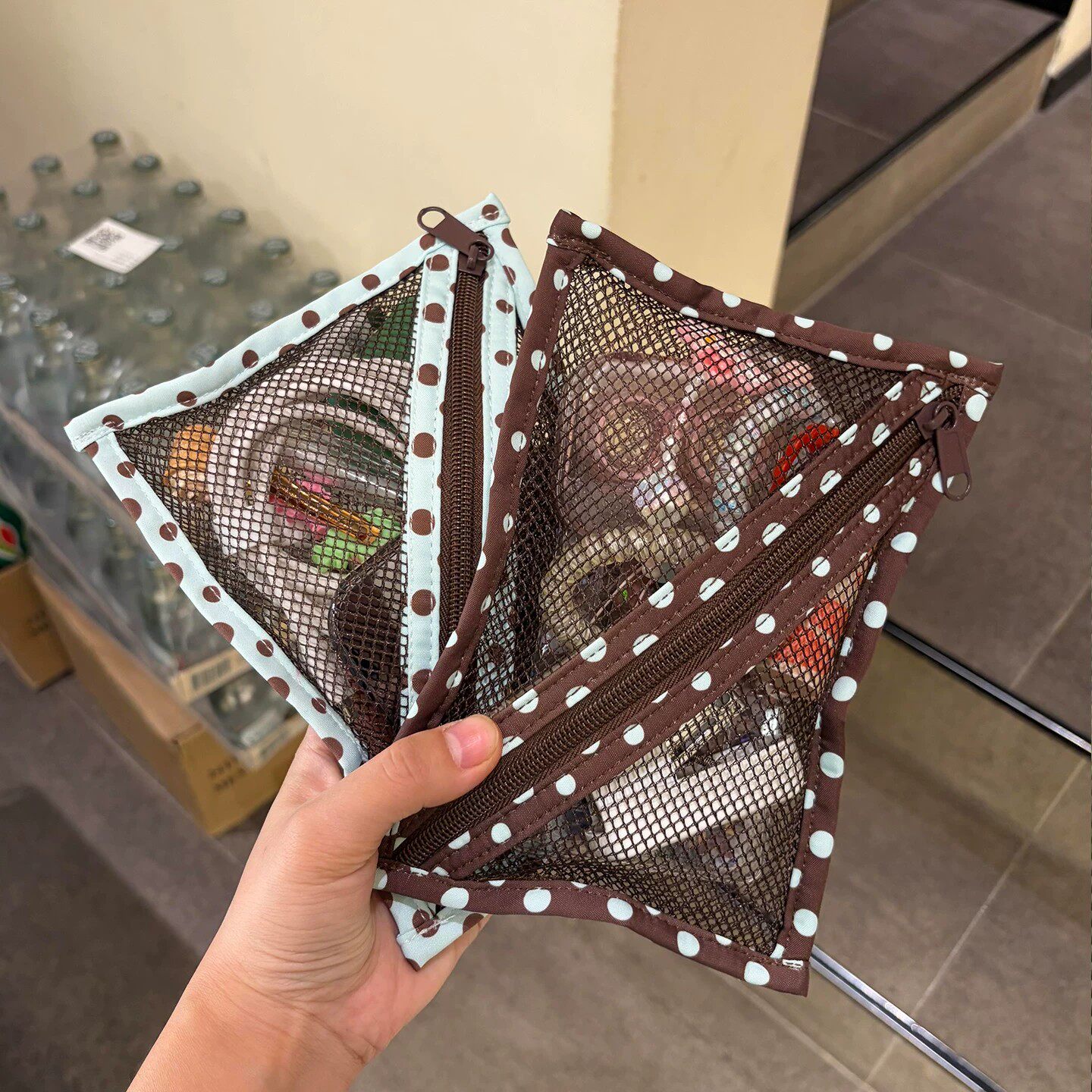 波点化妆包外出便携化妆品收纳包