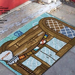 地垫客厅高级感海绵宝宝派大星禁止进入丝圈地垫蹭土入户地垫高端