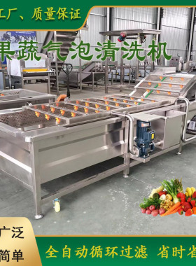 商用果蔬气泡清洗机鲜食玉米高压喷淋清洗机泡椒竹笋清洗冷却设备