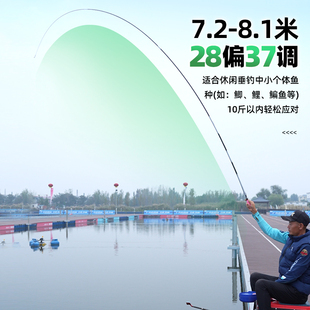 名伦鱼竿旗舰突击鲢极轻量小综合钓鱼竿手竿超轻超硬台钓竿鲫鱼休