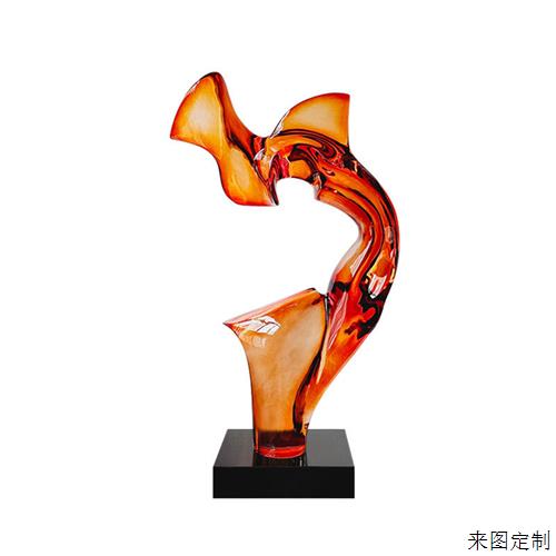透明树脂摆件酒店售楼部样板房雕塑玄关电视柜客厅家居桌面装饰品图片