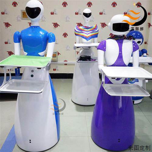 玻璃钢智能机器人壳体人工AI服务设备外壳FRP酒店餐厅仿生送餐机