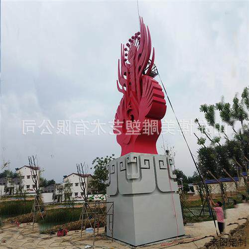 大型不锈钢异型雕塑户外园林广场地标凤凰基地建筑景观不锈钢雕塑