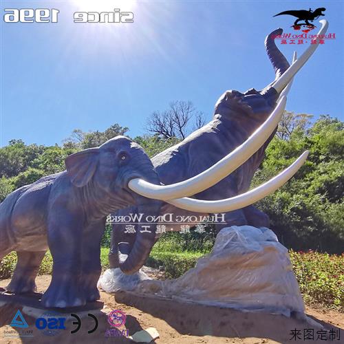 大型机械电动硅胶黄河古象模型摆件仿真大象仿真动物玩具景区模型图片